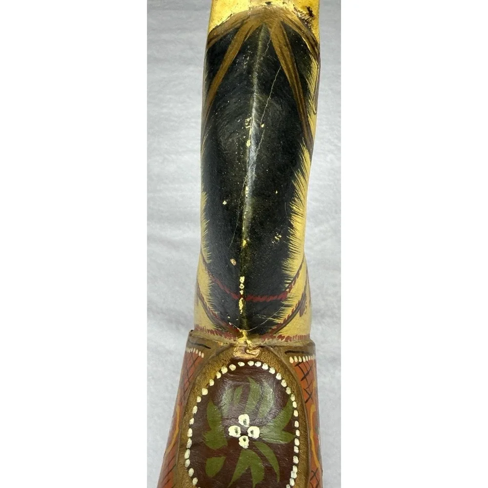 Wood Rocking Horse Hand Carved Painted Rajasthani Marwari War 13
